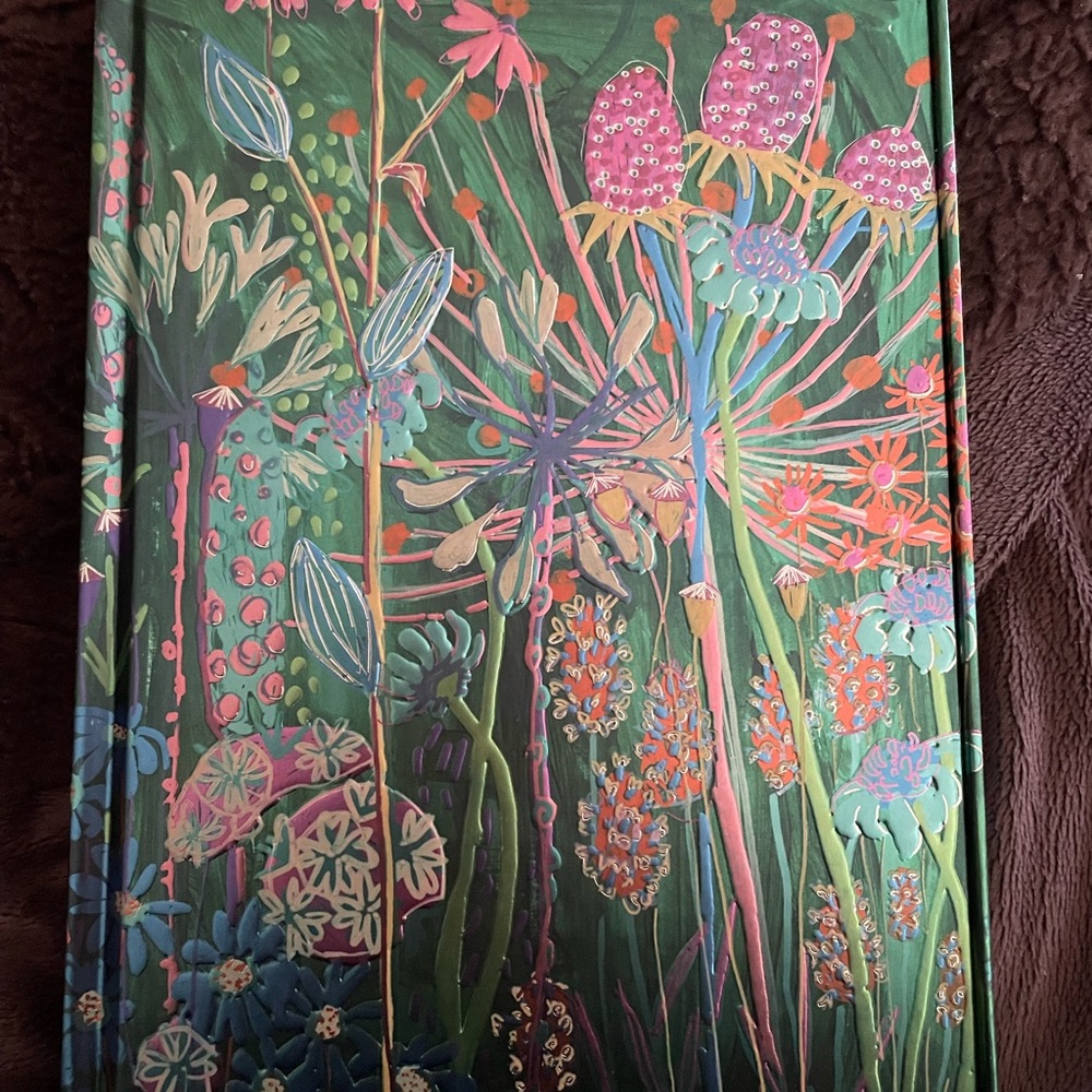 Floral Green and Pink lined journal